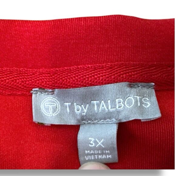 T By Talbots Pleated Back Modern Scuba Pullover Red Crewneck Women’s Size 3X - Picture 6 of 7